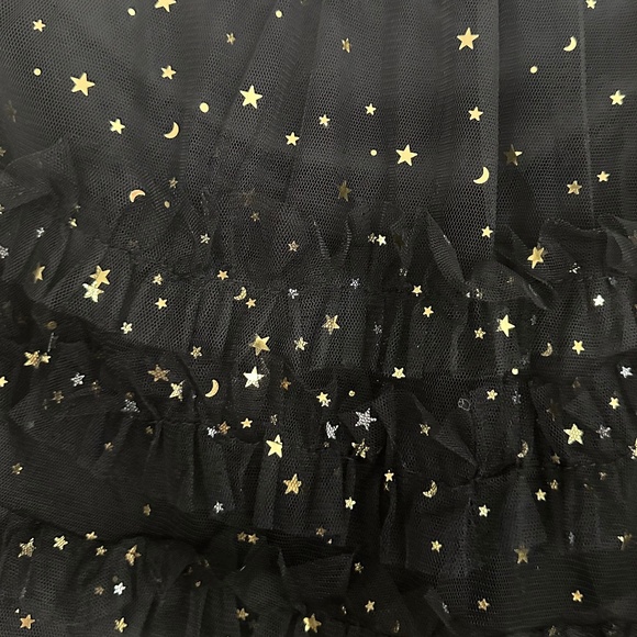 KATE HEWKO - Black & Gold Star Tiered Tulle Constellations Skirt - One Size - Picture 5 of 14